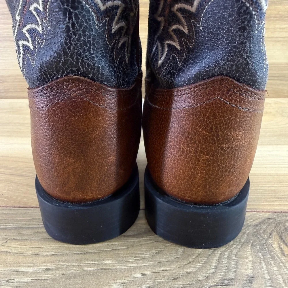 Cody James Boys Western Boots 2 D Brown Square Toe Embroidered Cowboy Rodeo